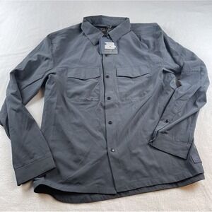 VTG 1946 Shirt Mens Gray Size XL Long Sleeve Stretch Snap Dress Collar New